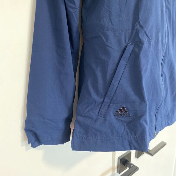 Adidas Blue Windbreaker Lightweight Spring Fall Jacket Women's Size Small - Picture 2 of 6